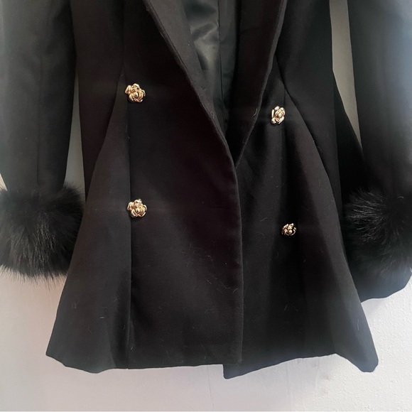SHEIN Couture Coat with Faux Fur Trim - Picture 7 of 16
